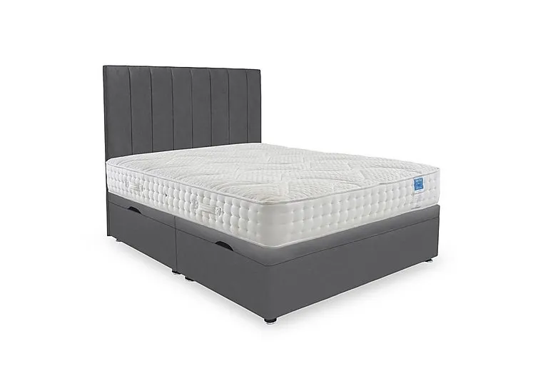 Luxury Firm Side Lift Ottoman Divan Set - Small Double - Plush Dark Grey