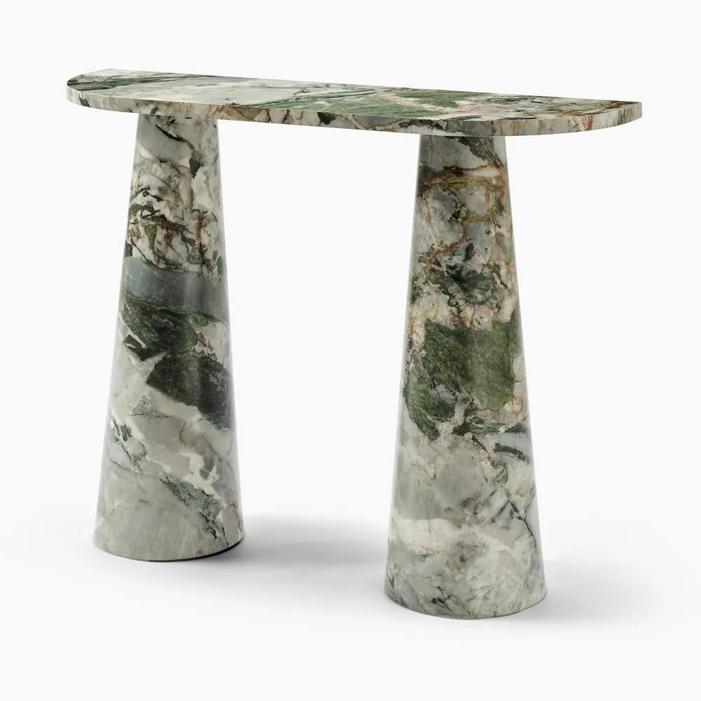 FurnitureboxUK Palma Marble Effect Console Table in Green 5