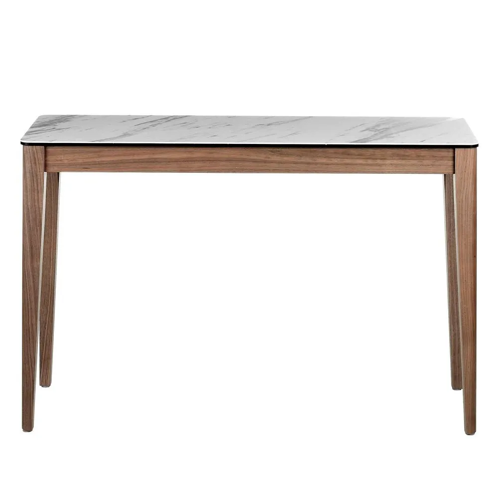 Angel Cerda Porcelain marble & walnut rectangular console table in Brown 2