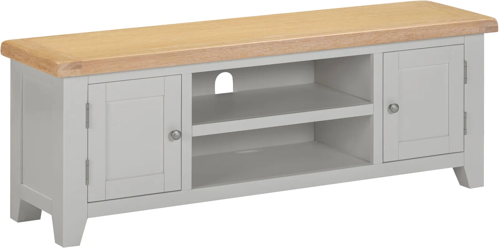 Seconique Windsor Straight TV Unit (Fully Assembled) in Light Grey 2