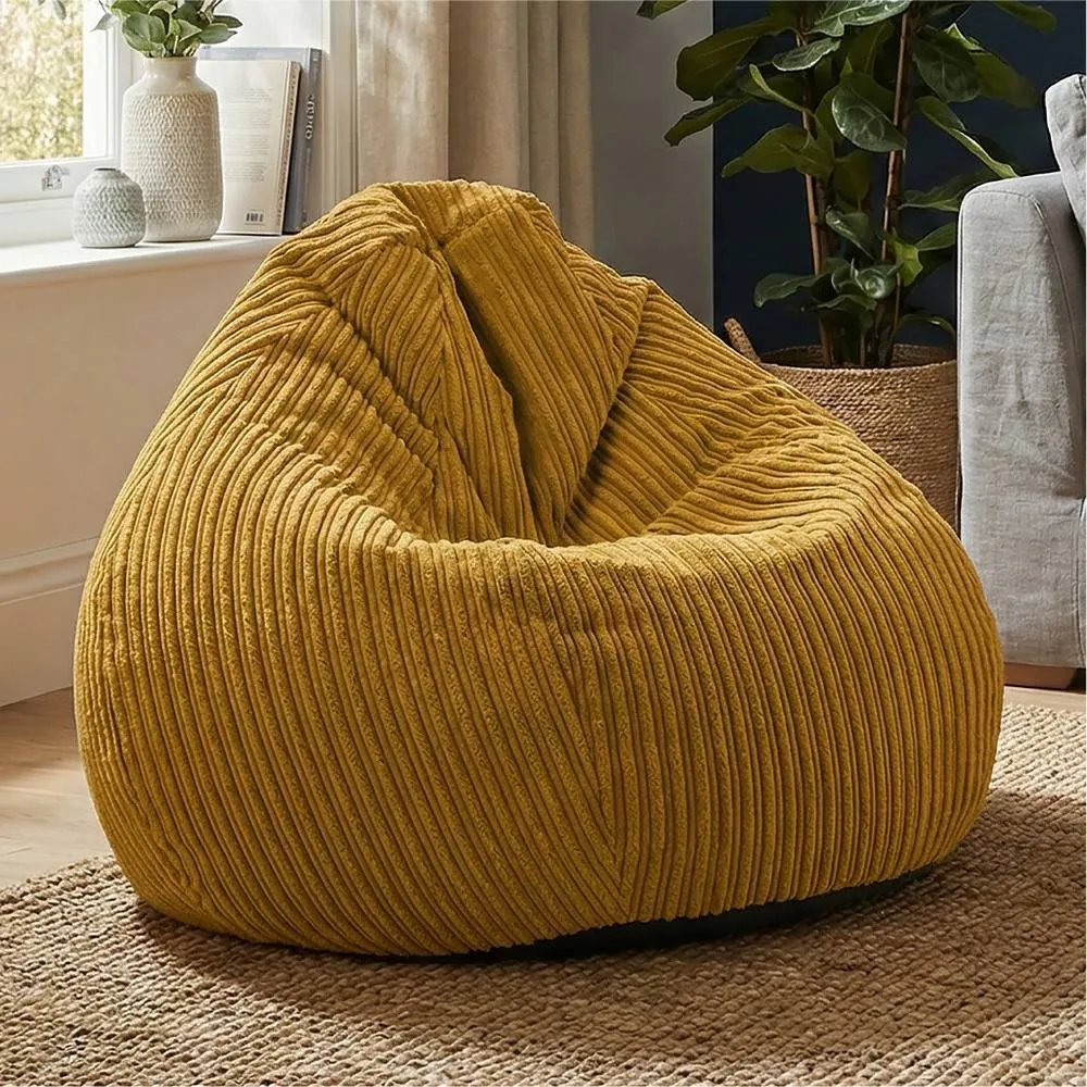 rucomfy Beanbags rucomfy Jumbo Cord Slouchbag - Indoor Classic Bean Bag for Adults in Mustard
