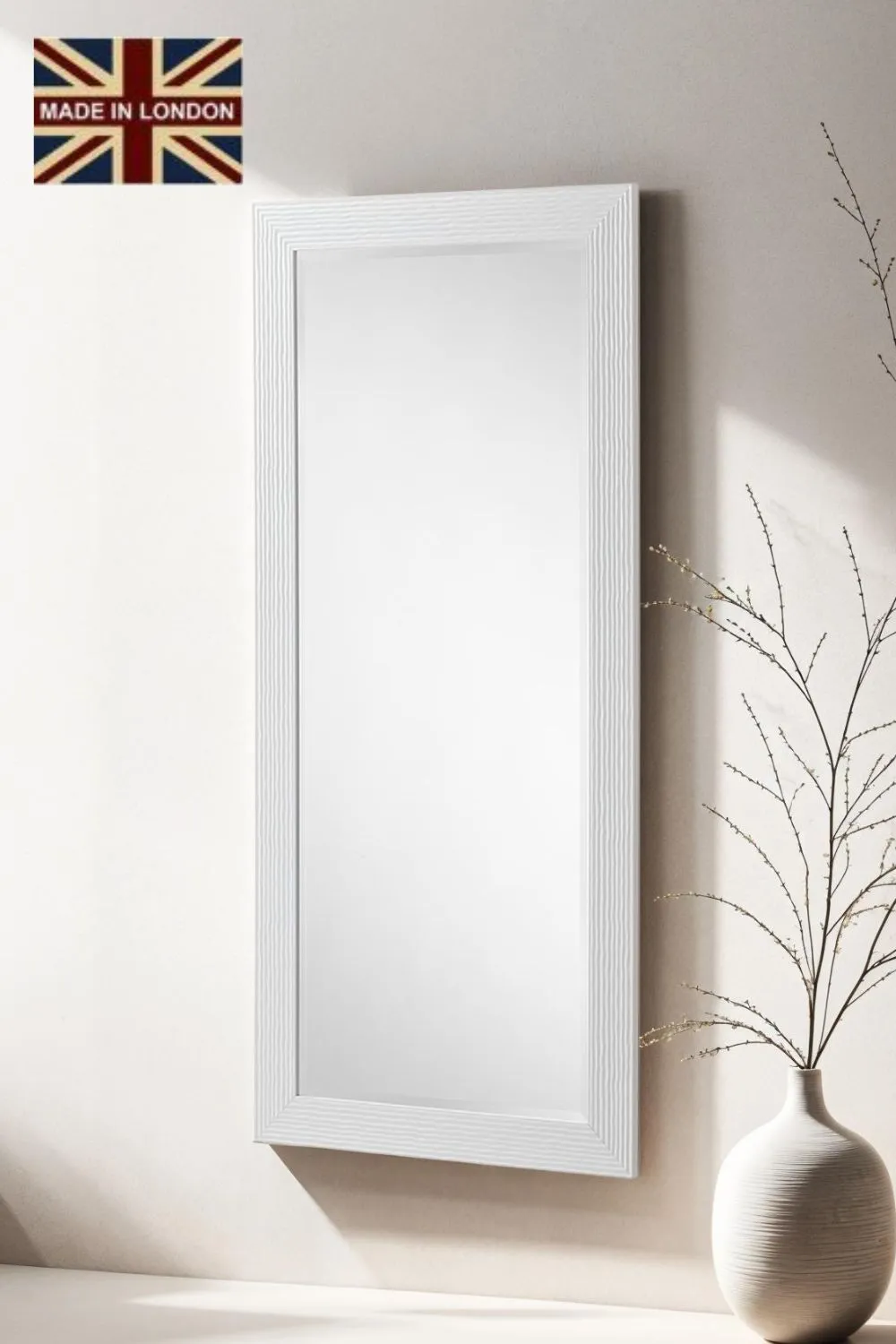 Yearn Mirrors Wave Gloss White Full length mirror 168.5x77cm
