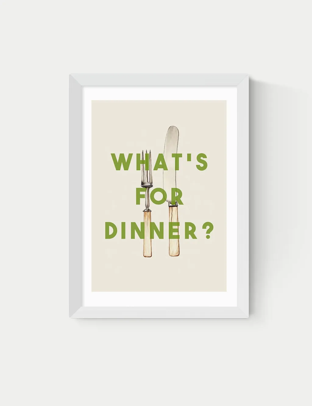 East End Prints What's For Dinner Framed Art White