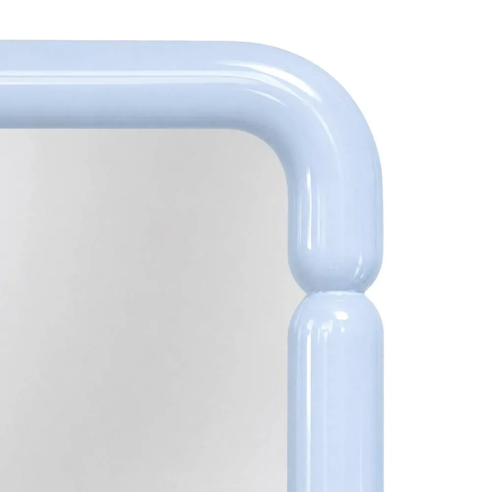 sweeek Rectangular mirror with wood decor 106cm in Light Blue 2
