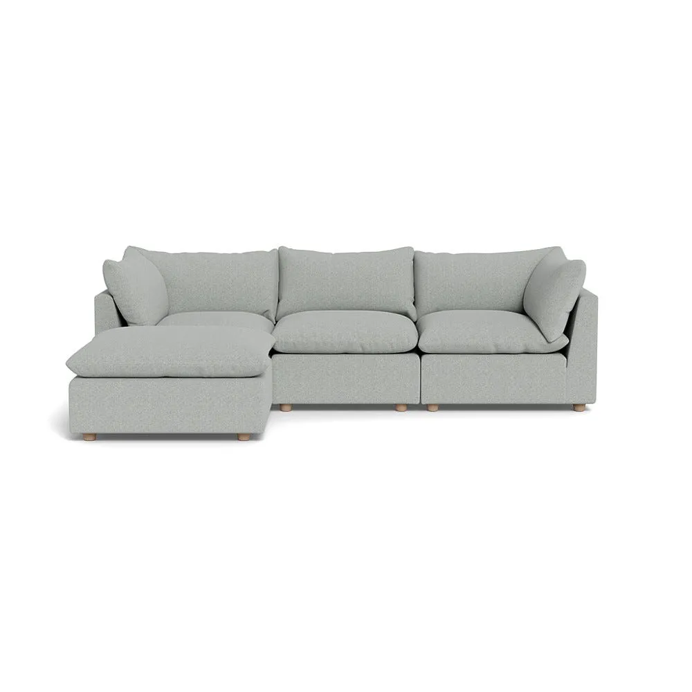 Heal's Astrid Left Hand Facing Corner Sofa Melton Wool Limestone Natural Beech Feet 1