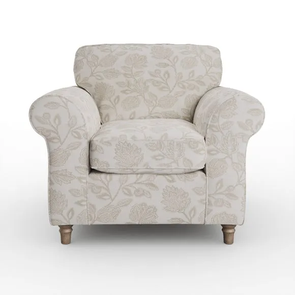 Flori Woven Floral Fabric Armchair 6
