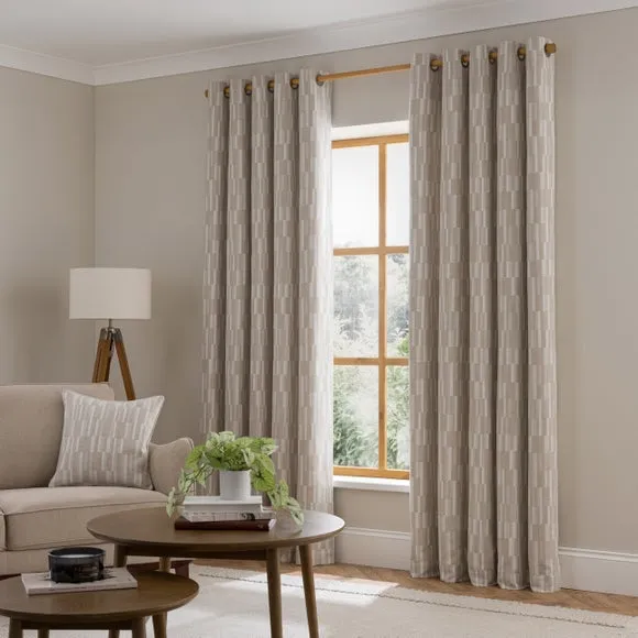 Salvage Checkerboard Eyelet Curtains 2