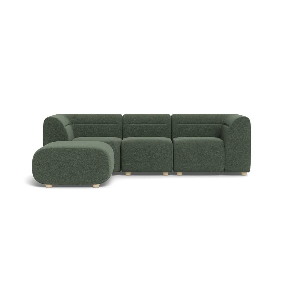 Heal's Lilli Left Hand Facing Corner Sofa Boucle Fern Natural Beech Feet 1