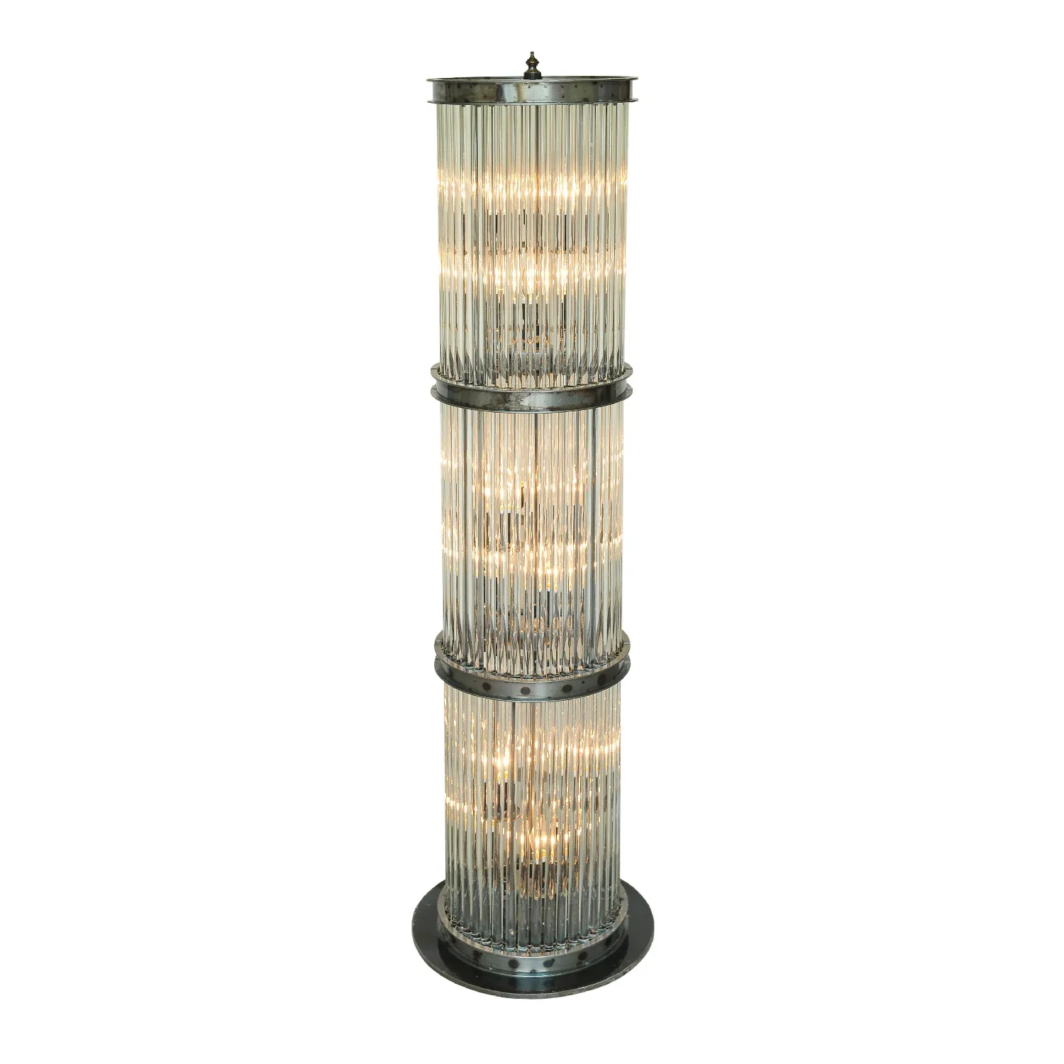 Timothy Oulton Rod Tall Floor Lamp, Round, Gold Glass | Barker & Stonehouse