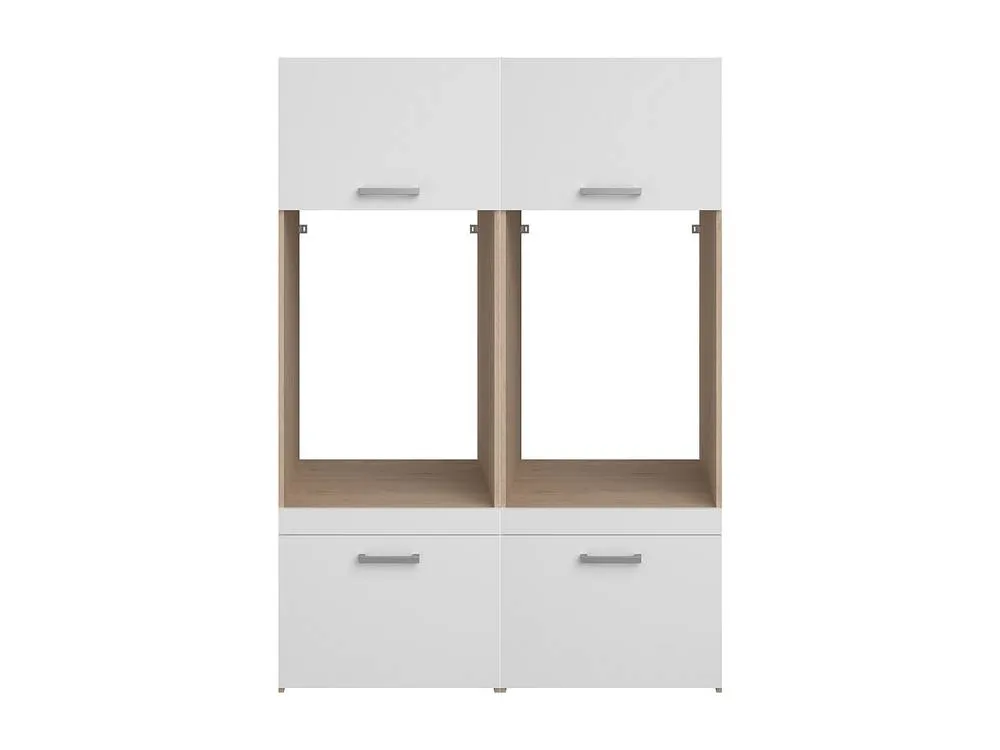 Vente-unique Cabinet for 2 Washing Machines With Cupboards - Light Natural and in Light Oak 2