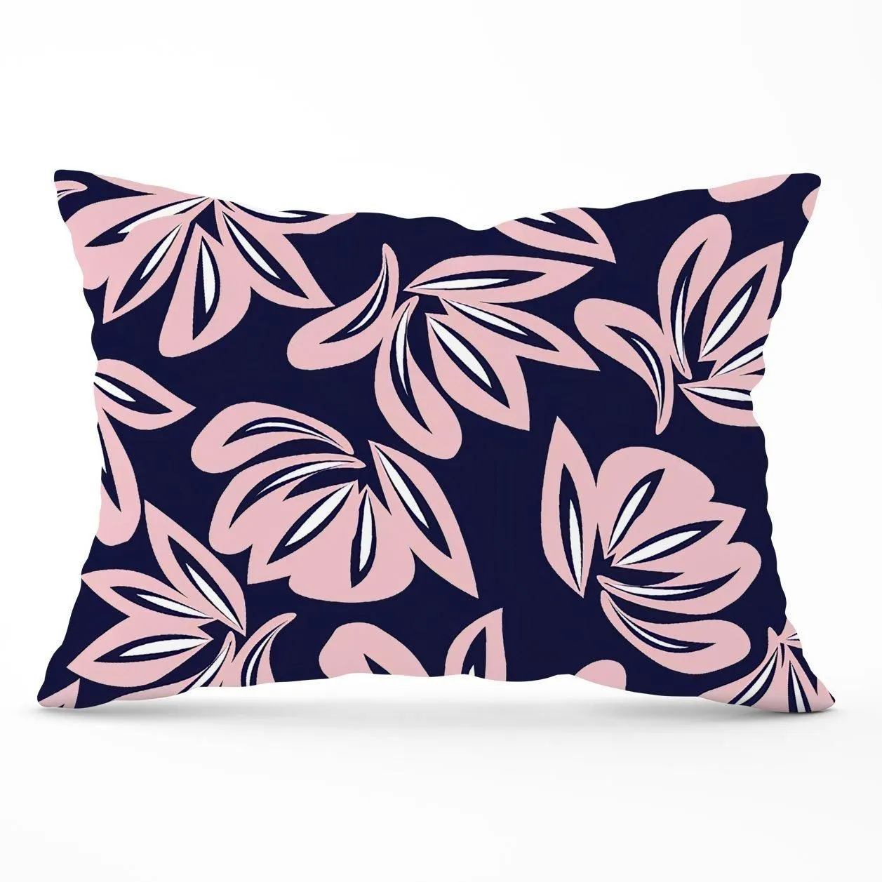 Warren Reed - Designer Pink Navy Floral Botanical Pattern Cushions