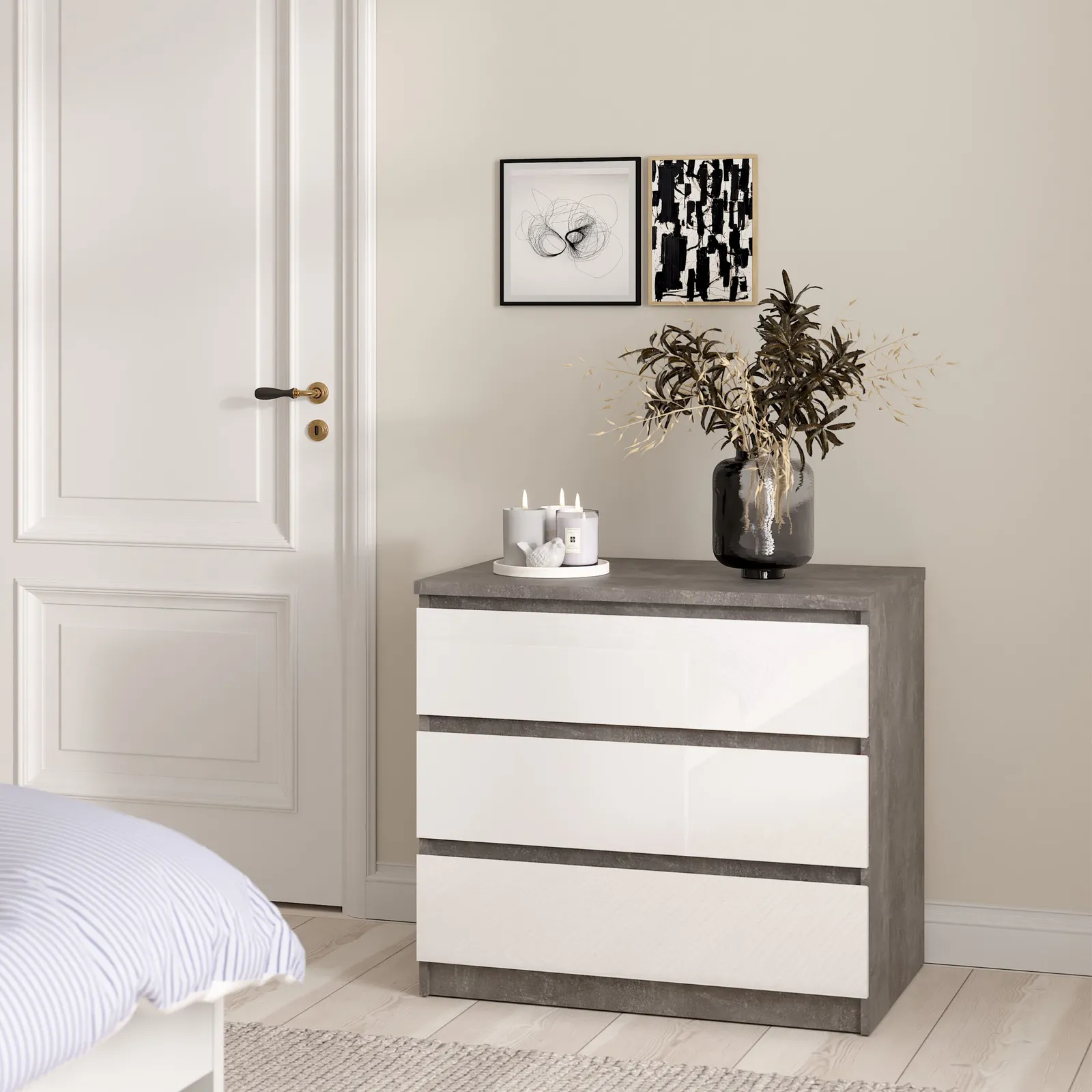 Furniture To Go Naia Chest of 3 Drawers in Grey 5