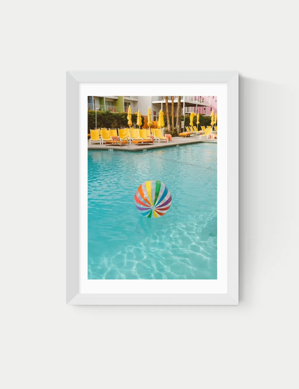 East End Prints Palm Springs Pool Day Framed Art White