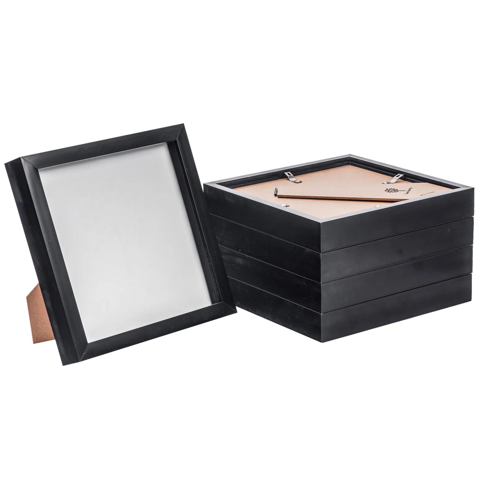 Nicola Spring 3D Box Photo Frames - 8 x 8" - Pack of 5 in Black 1