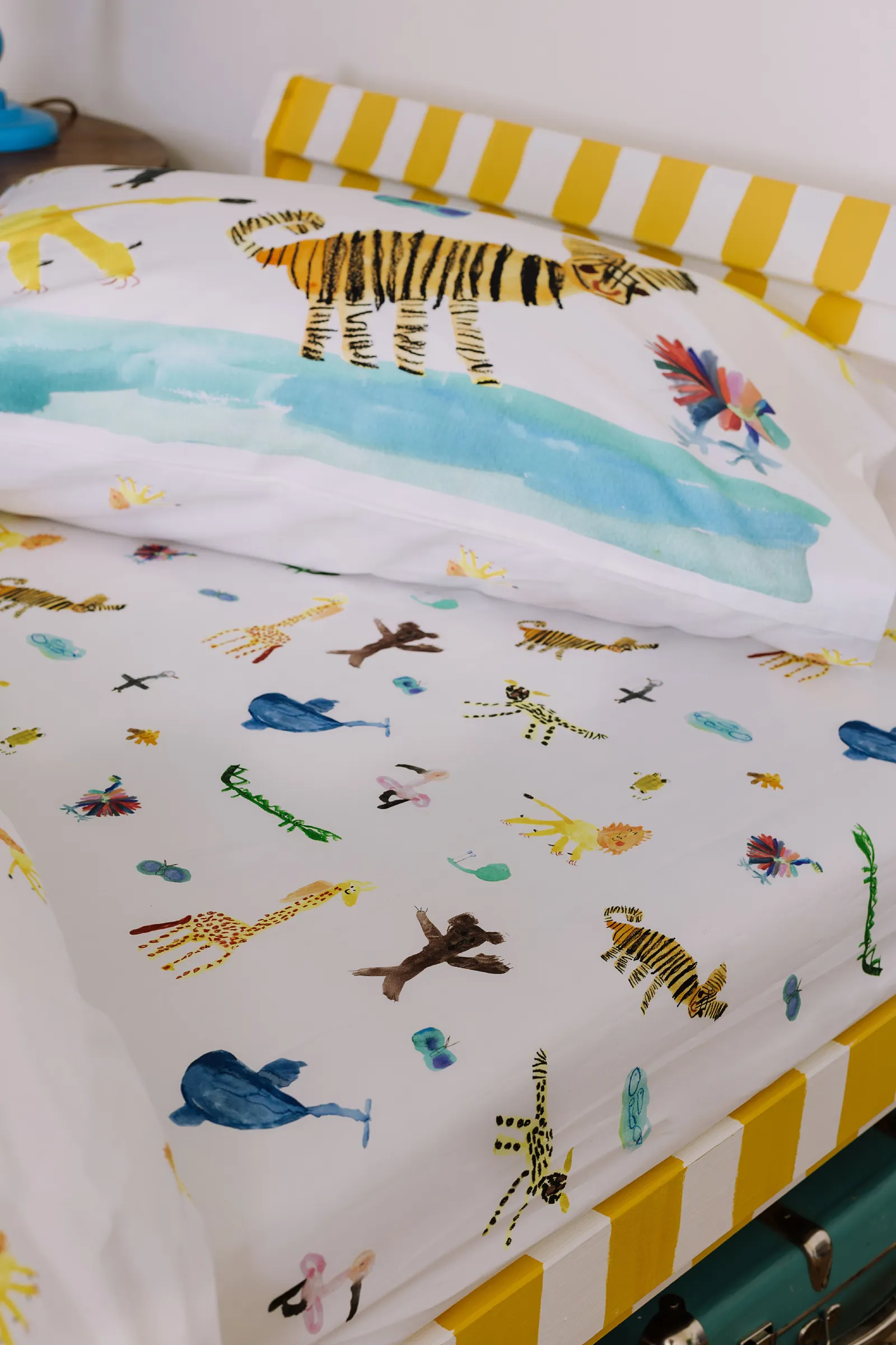 Wee Blue Bell 'Animal Drawings' Fitted Sheet