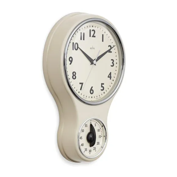 Acctim Kitchen Time Retro Quartz Timer Wall Clock 2