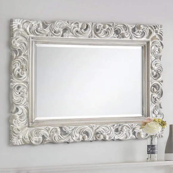 Baroque Distressed Rectangle Wall Mirror