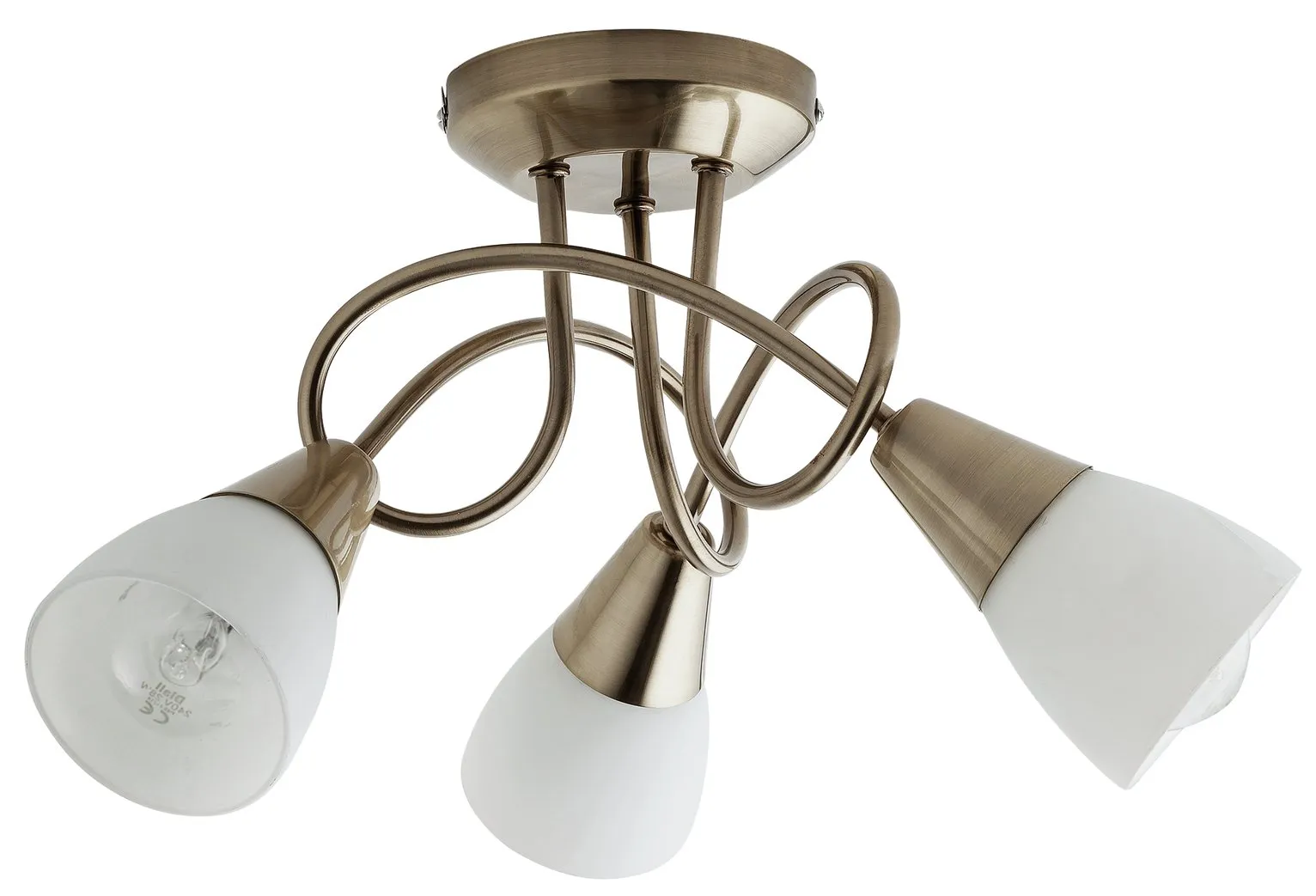 Argos Home Curico 3 Light Glass Ceiling Light -Antique Brass