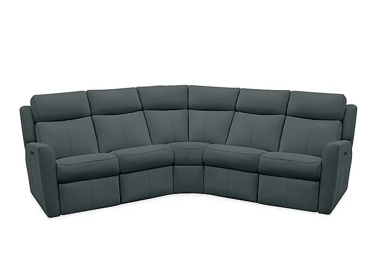 Wren Large Leather Power Recliner Corner Sofa with Power Headrests and Power Lumbar
