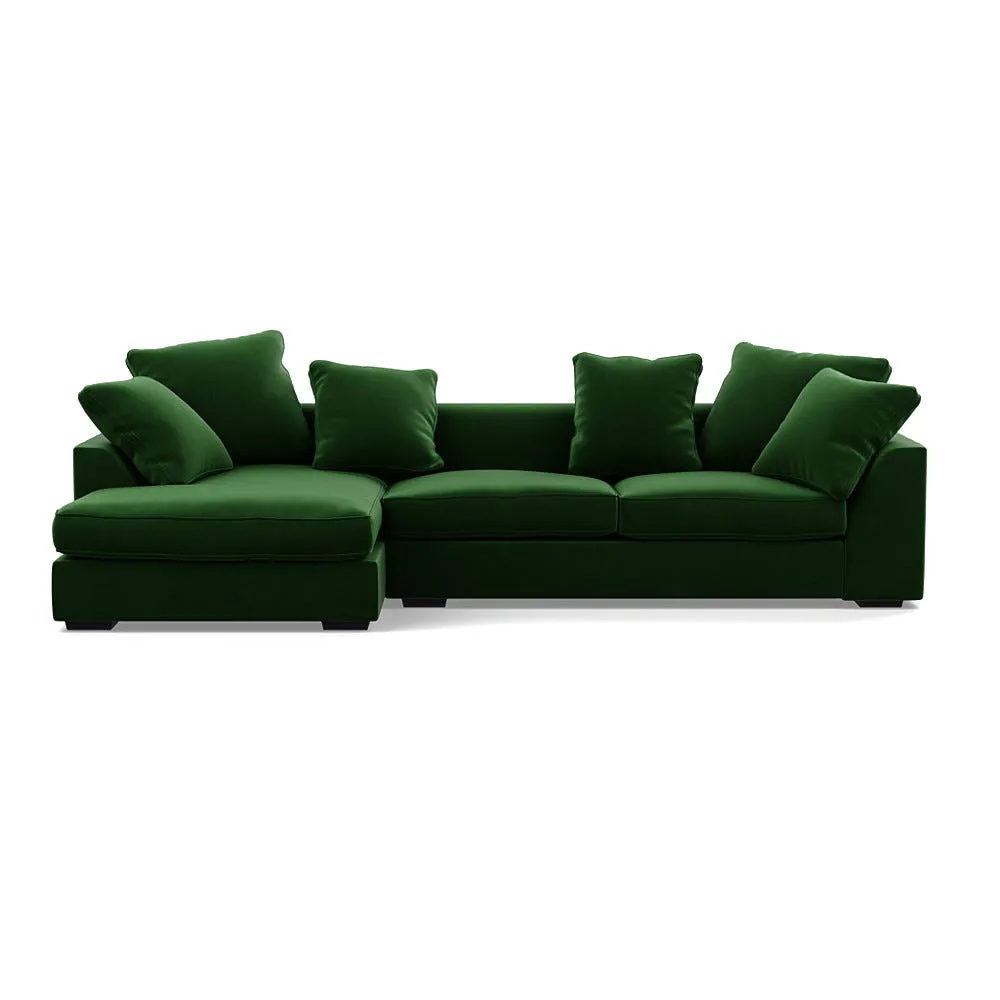 Heal's Cumulus LHF Corner Sofa Smart Velvet Forest Black Feet 1