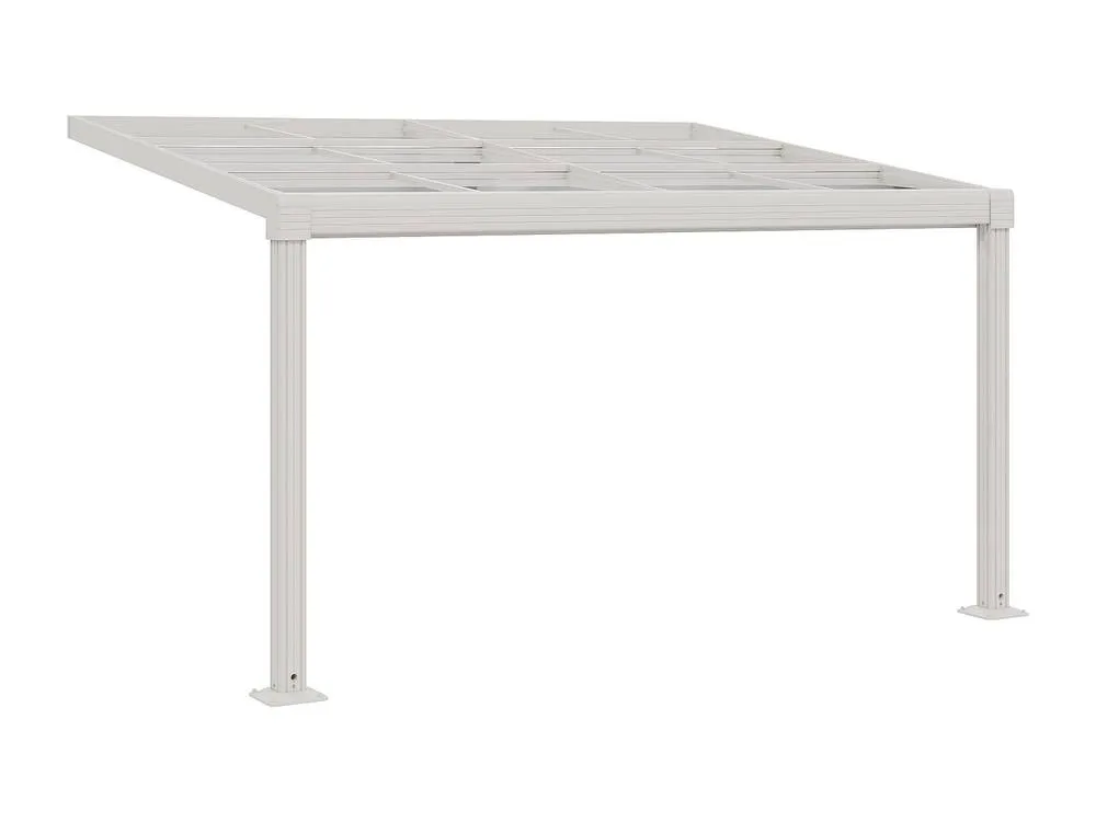 Vente-unique Wall-Mounted Aluminium Pergola With Sliding Roof - 12 M² - White 2