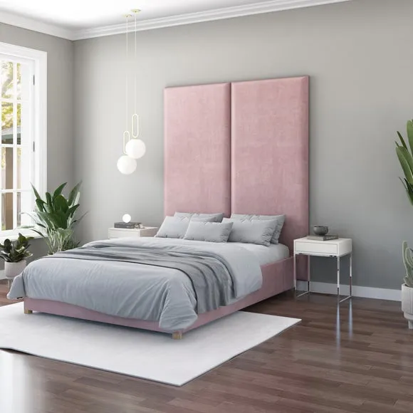 Hanging Wall Panel Dual Mount Plush Velvet Headboard 4