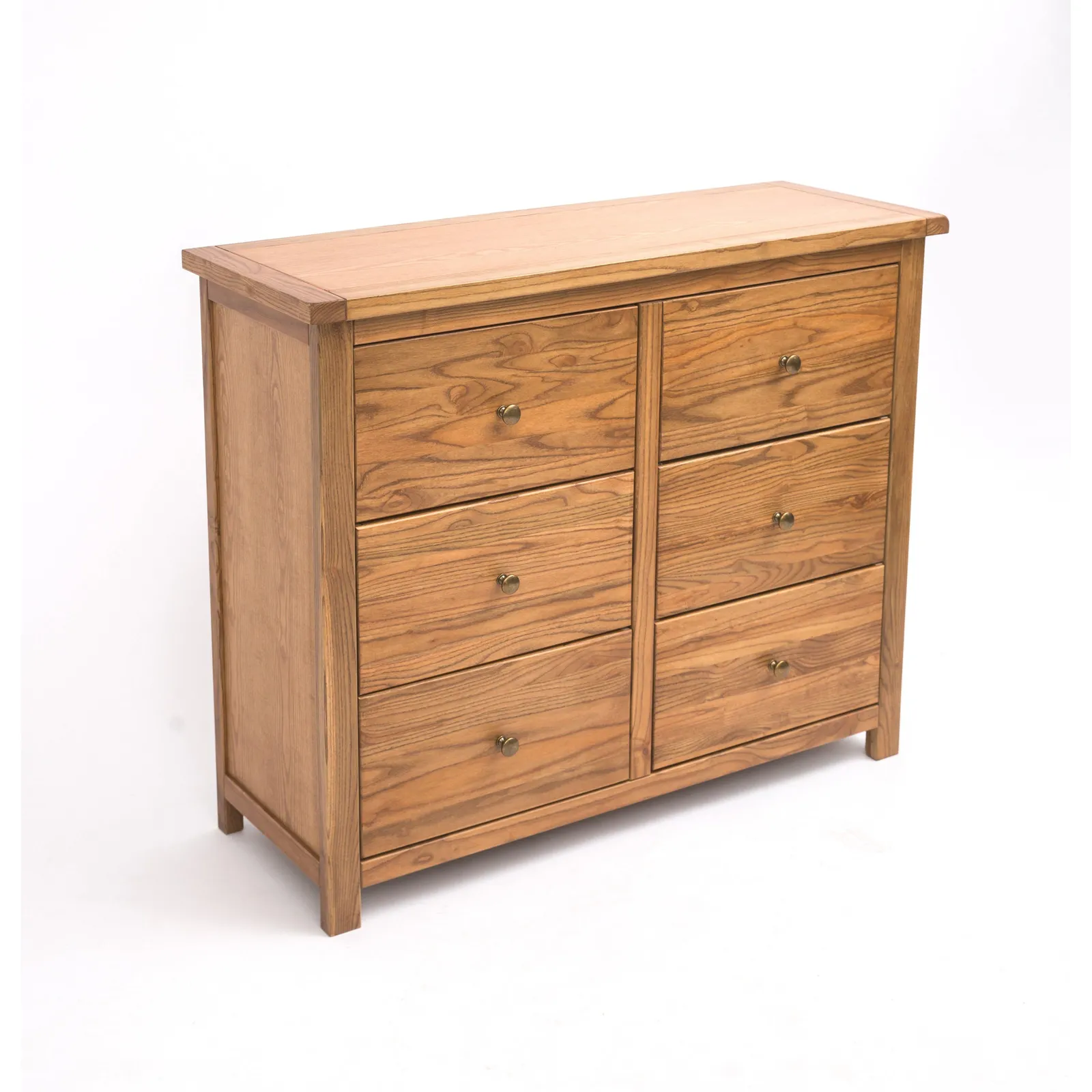 Cabinet Bits Trivento 6 Drawer Chest of Drawers Brass Knob in Natural 3