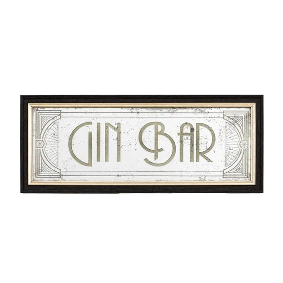 Cedar and Sage Antique Printed Gin Bar Wall Mirror