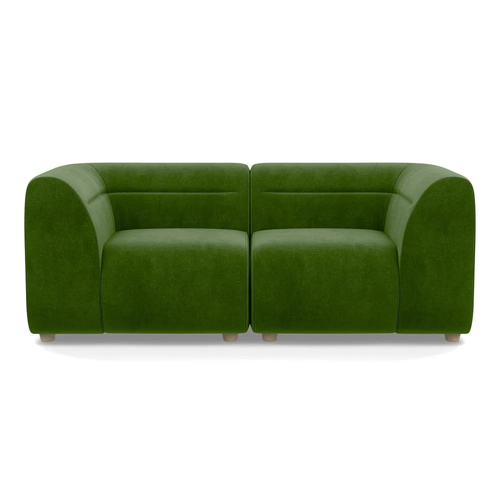 Heal's Lilli 2 Seater Sofa Smart Luxe Velvet Grass Natural Beech Feet 1
