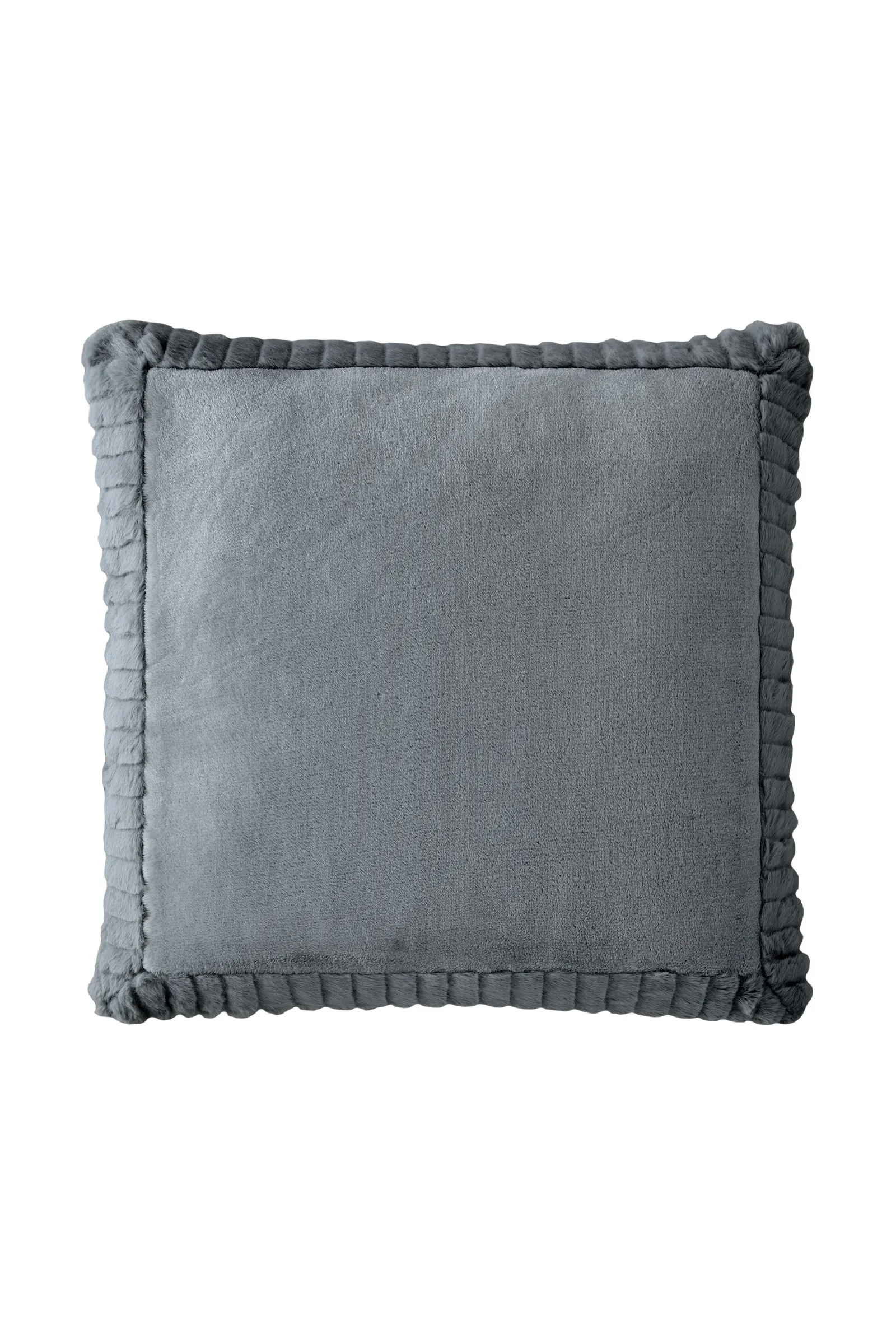 Catherine Lansfield 'Velvet & Faux Fur' 55x55cm Cushion in Grey 5
