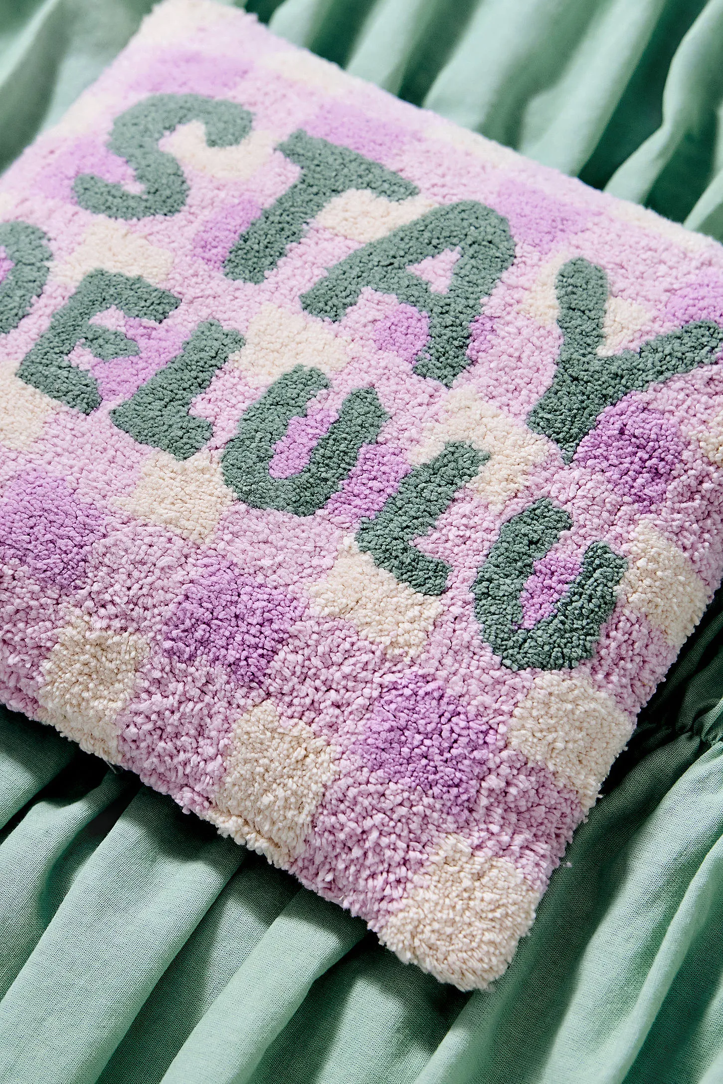 Stay Delulu Mini Tufted Cushion - Lilac ALL 2