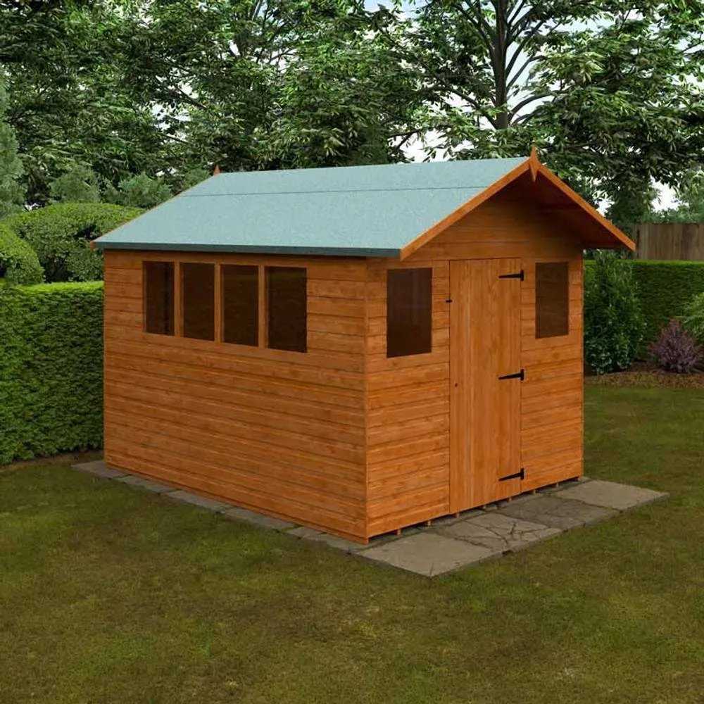 Buttercup Farm 10 x 8 Feet Cabin 12mm Shed - Solid Wood/Softwood/Pine in Burnt Orange 2