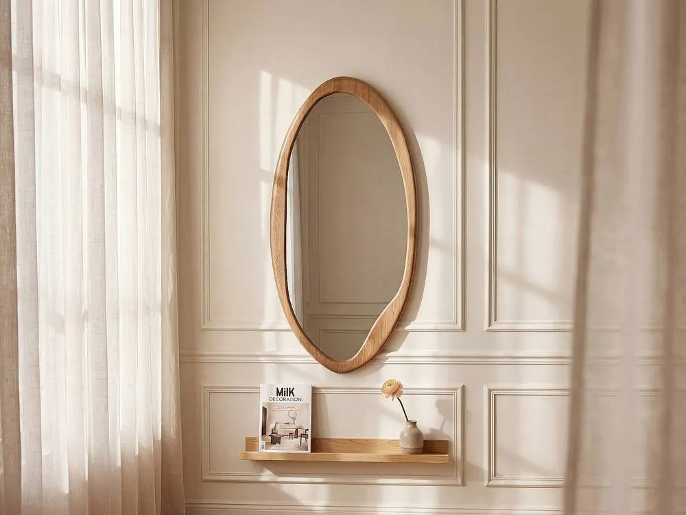 Vente-unique Oval Rubberwood Mirror - L50 X H100 Cm - Natural - FUJIAN in Light Oak 3