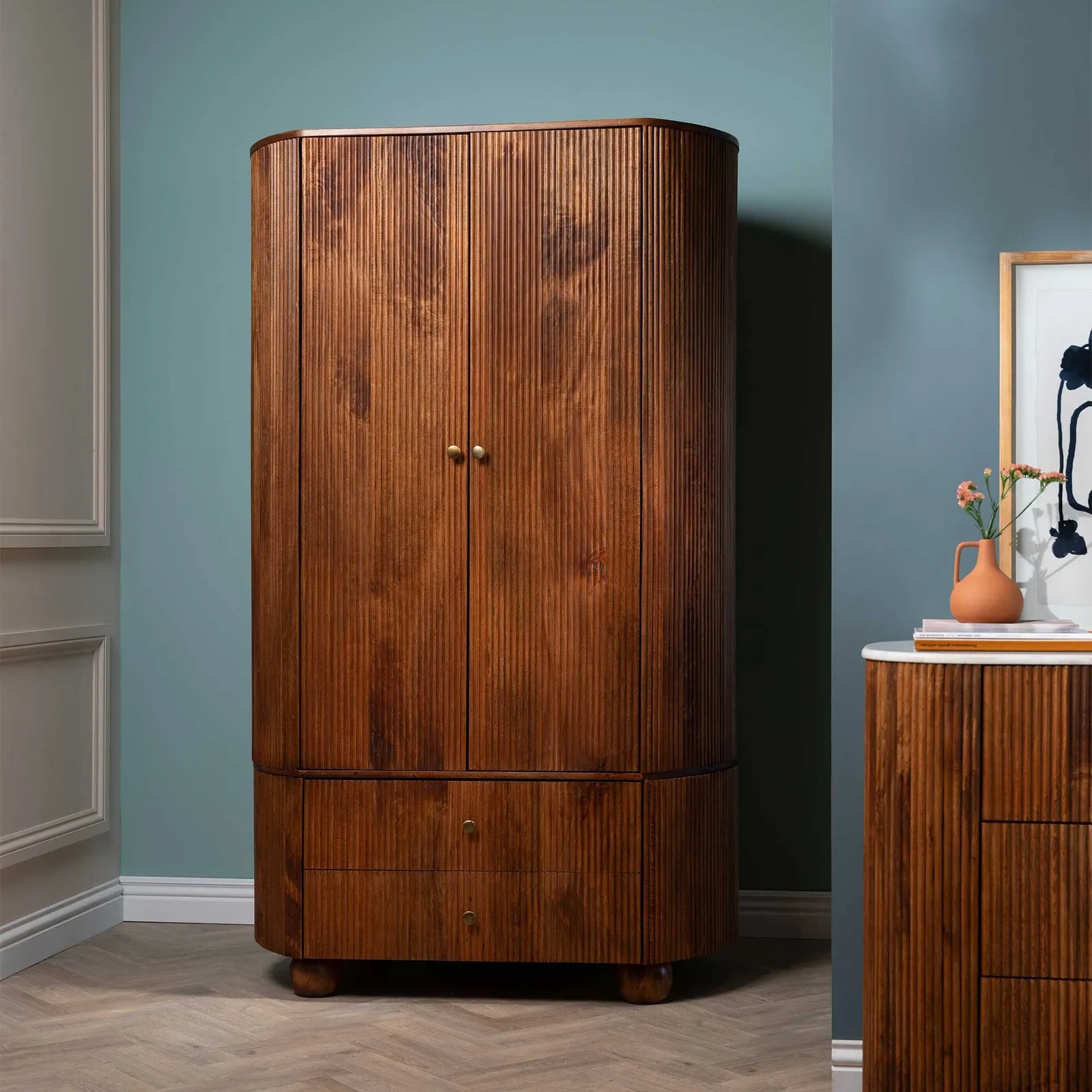 Tasso 2 Door 2 Drawer Wardrobe, Wood | Barker & Stonehouse 2