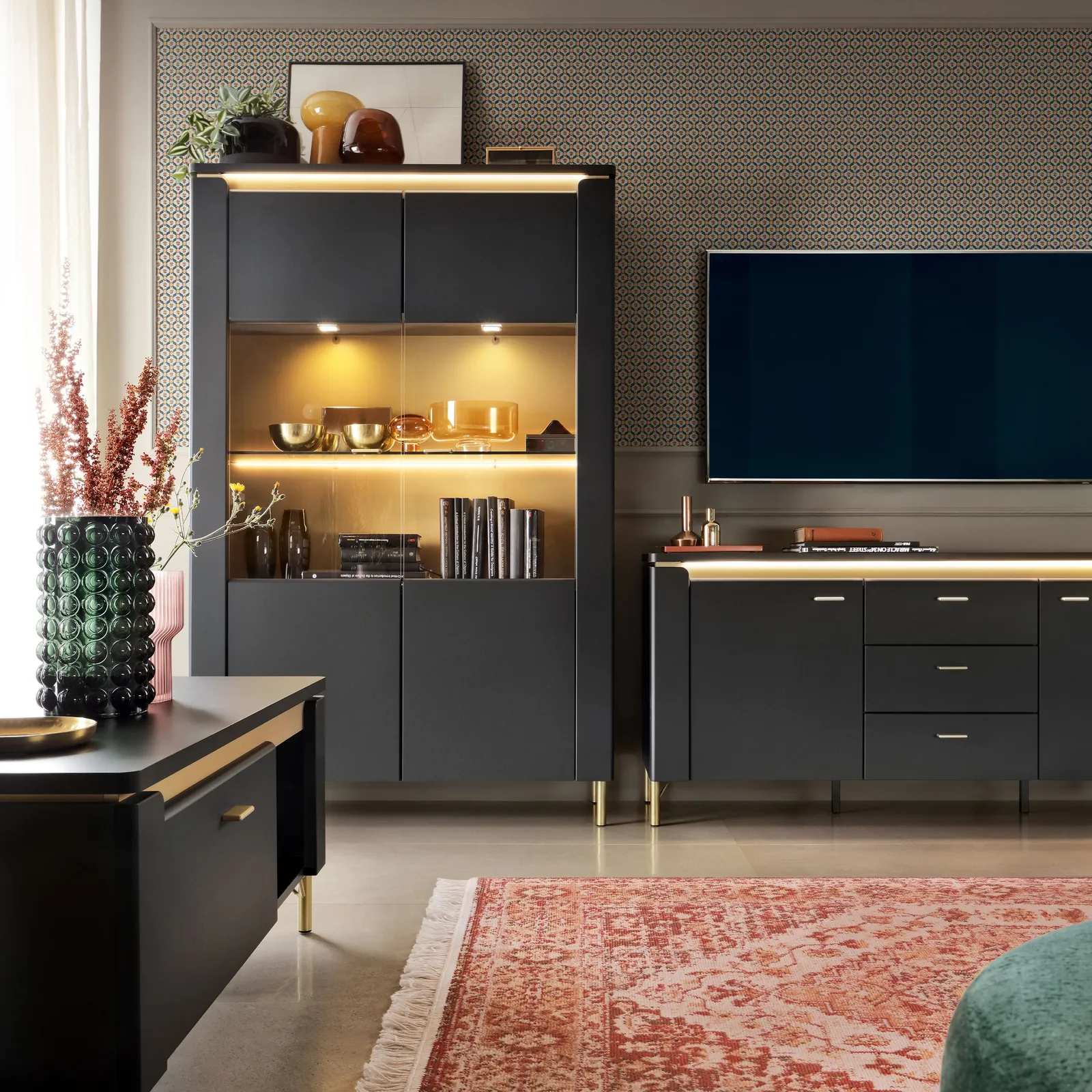 Furniture To Go Genoa Coffee Table 1 Drawer in Black Matt/Gold 5