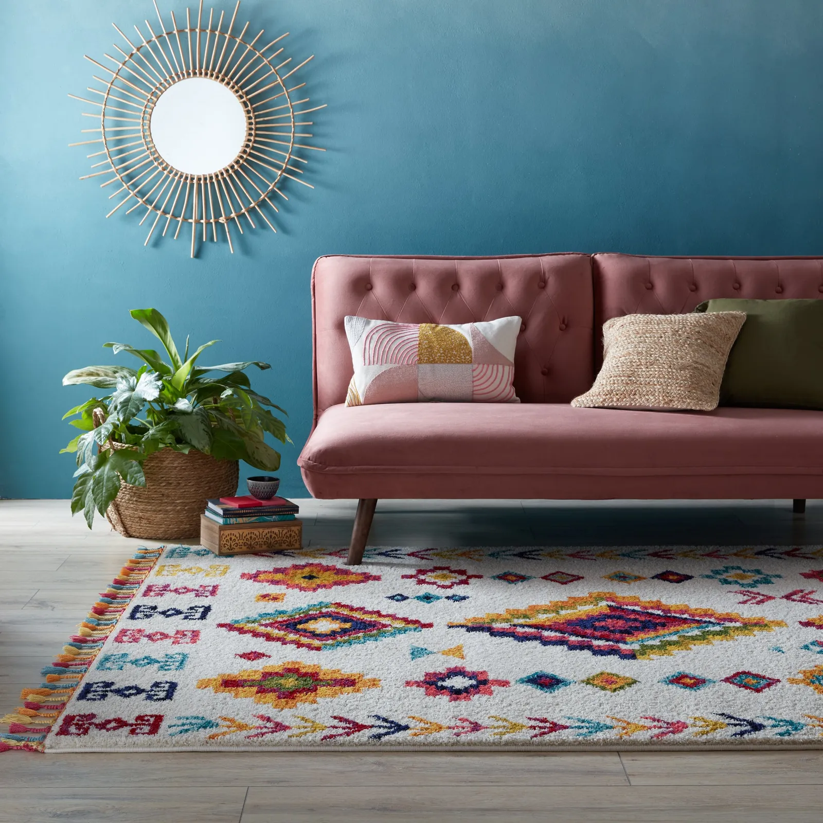Nakuru Berber Rug Yellow, Green and Pink