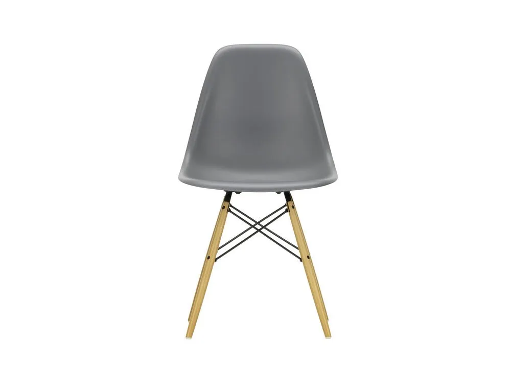 Vitra Eames DSW Side Chair New Height Granite Grey Golden Maple Base 1