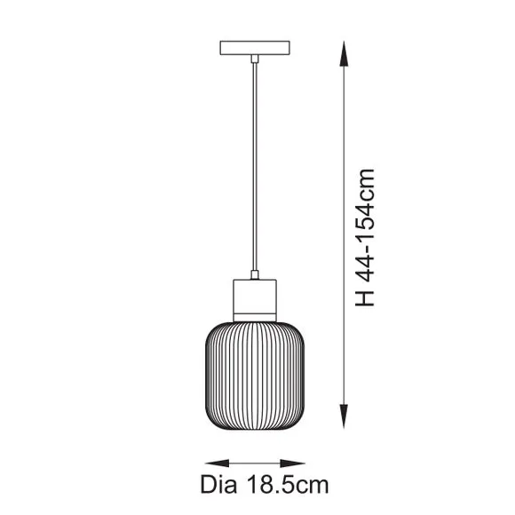 Vogue Tamara Ribbed Adjustable Pendant Light 6