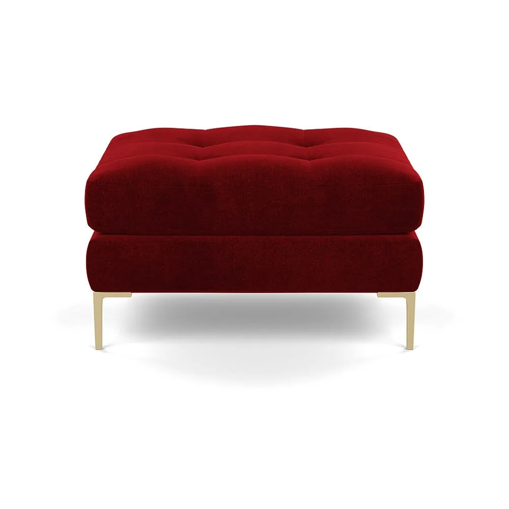 Heal's Eton Footstool Smart Luxe Velvet Mulberry Brass Feet 1
