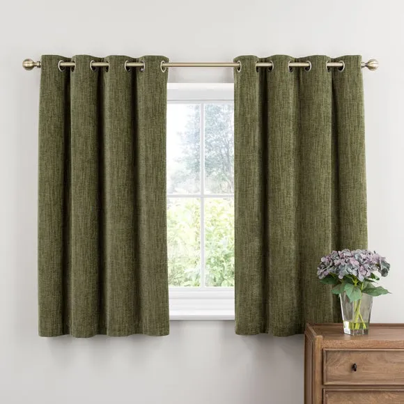 Chenille Ultra Blackout Eyelet Curtains 5