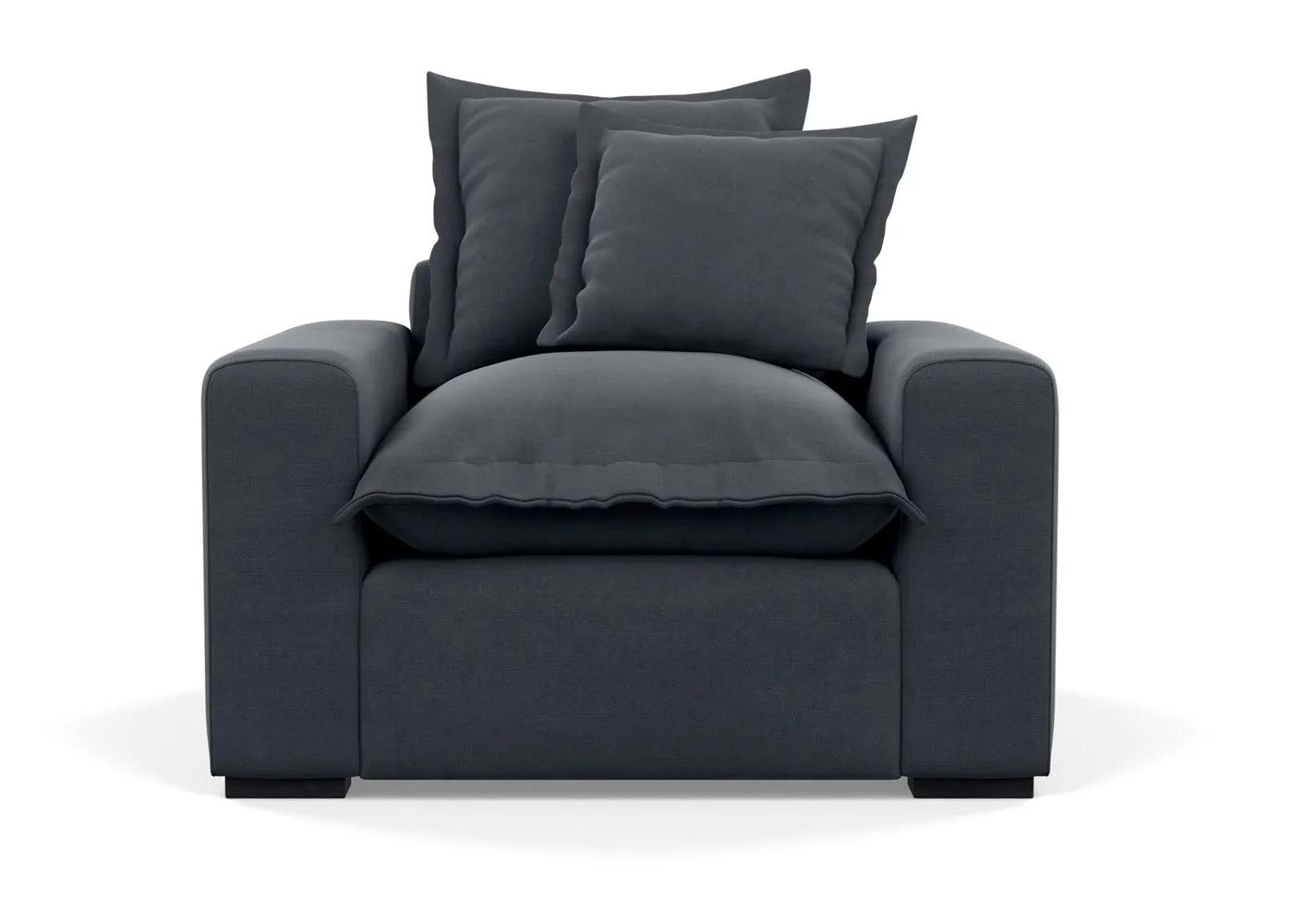 Heal's Brompton Armchair Brushed Cotton Cadet Black Feet