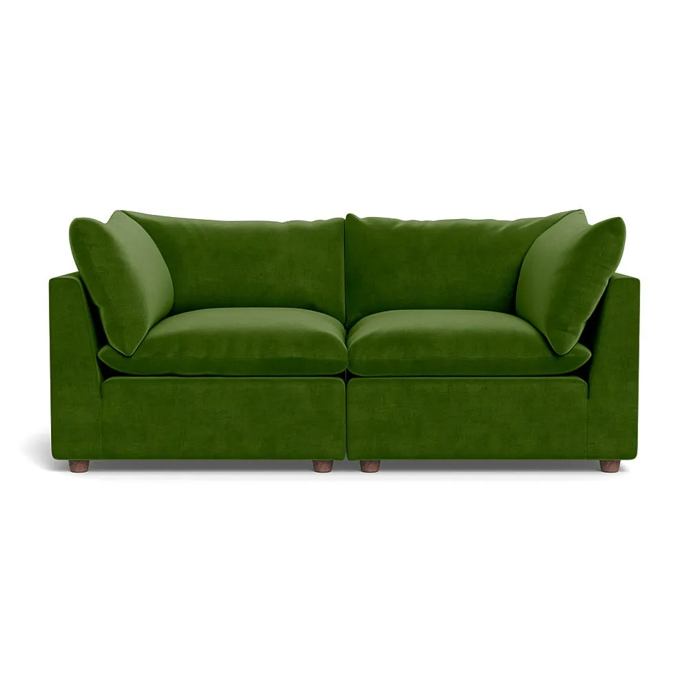 Heal's Astrid 3 Seater Sofa Smart Luxe Velvet Grass Walnut Stained Beech Feet 1