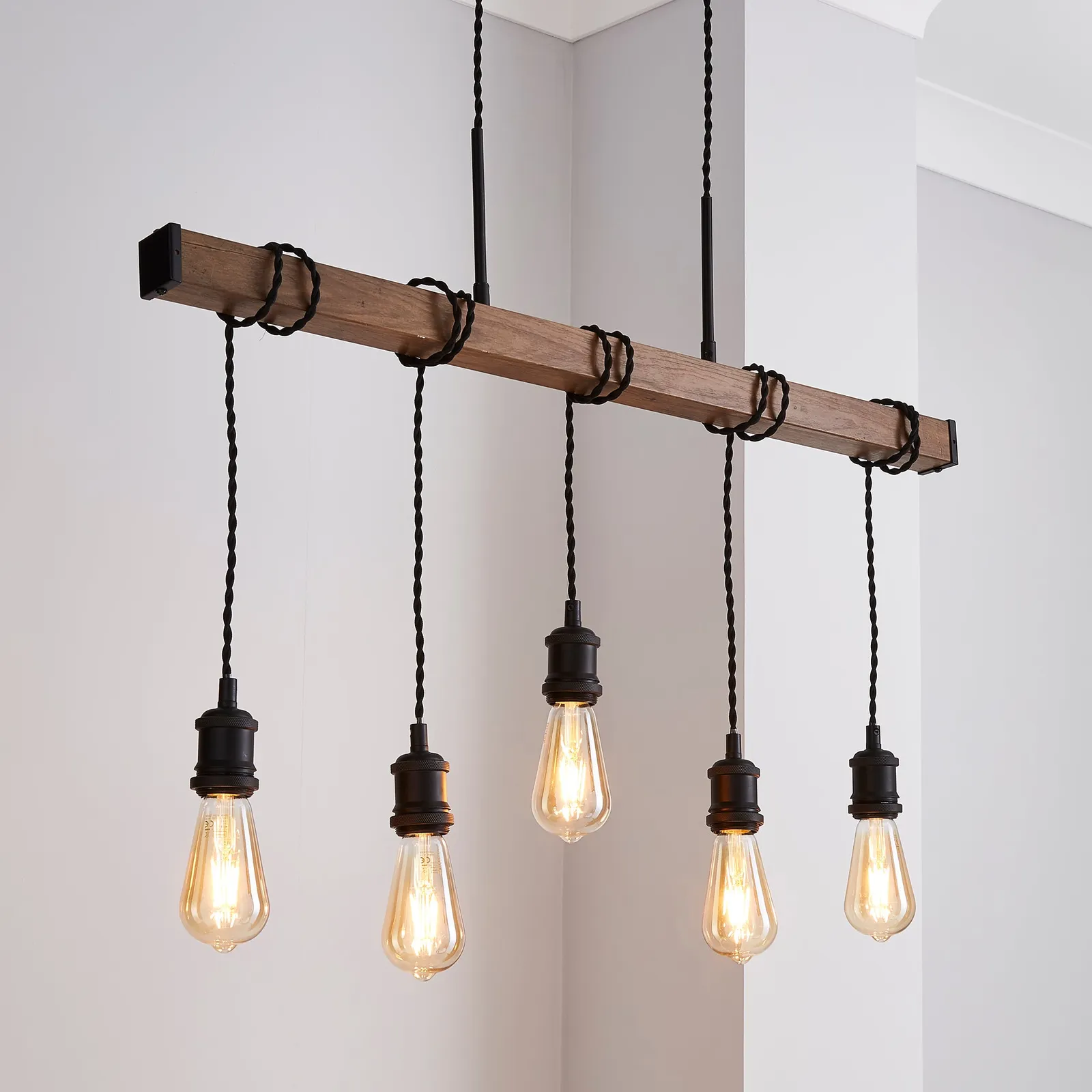 Fulton 5 Light Bar Diner Ceiling Fitting Brown