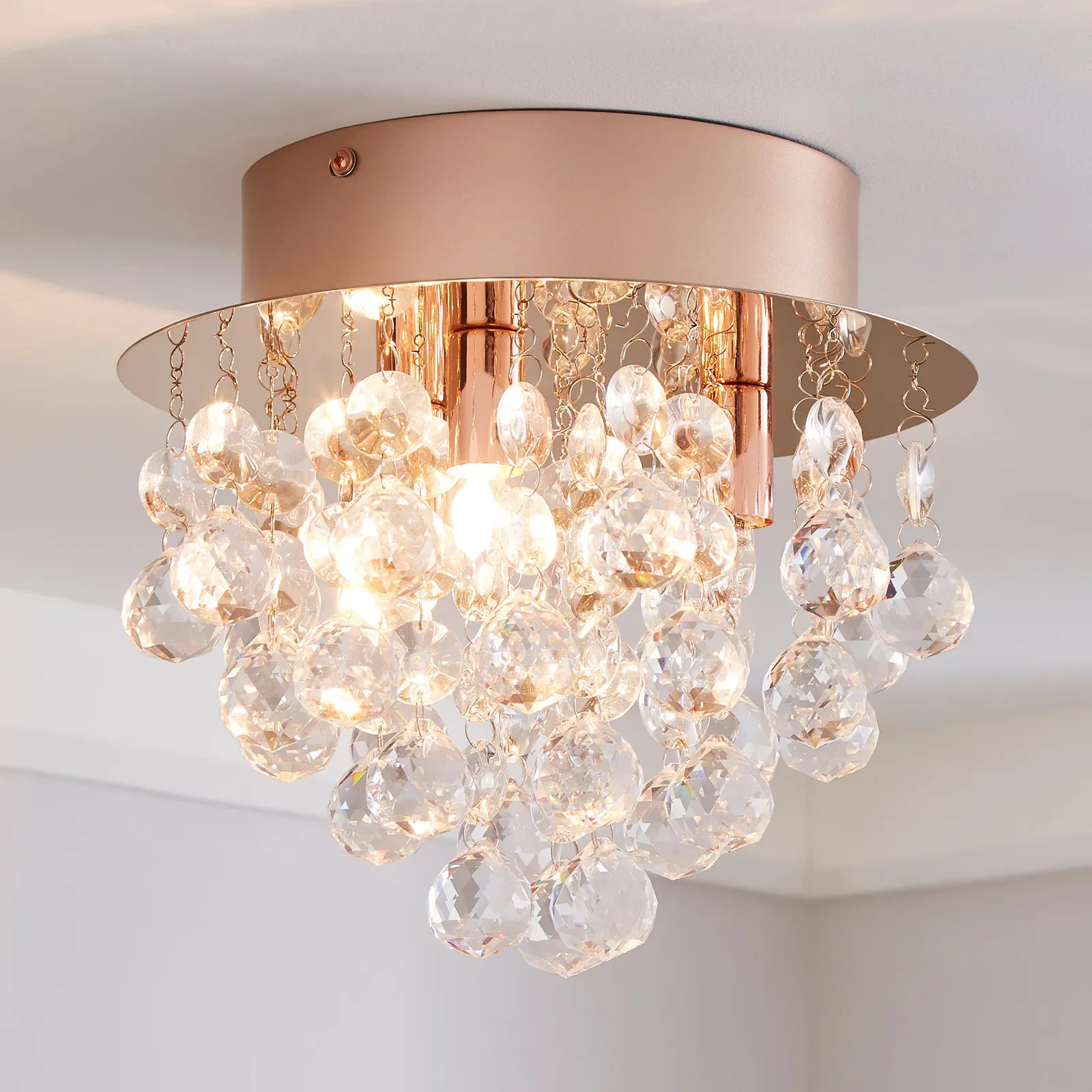 Torto Jewel Rose Gold Flush Ceiling Fitting Rose Gold