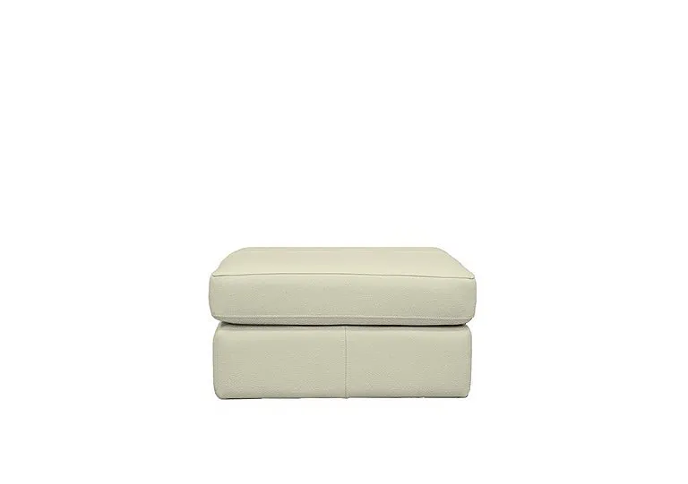 Seattle Leather Footstool - Cambridge Chalk