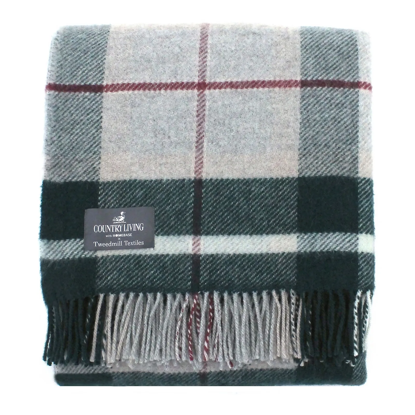 Country Living Tartan Throw - 150x183cm - Dark Green