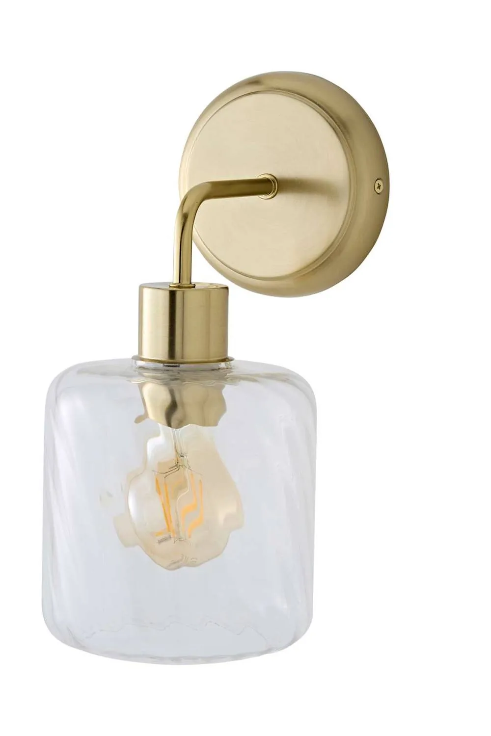 ValueLights Emery Swirl Glass Shade Wall Light with Bulb in Gold 6
