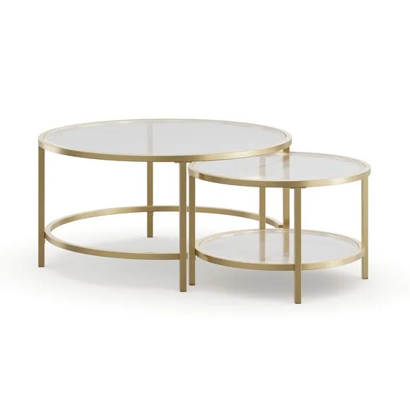 Sofia Glass Coffee Nest of Tables 6