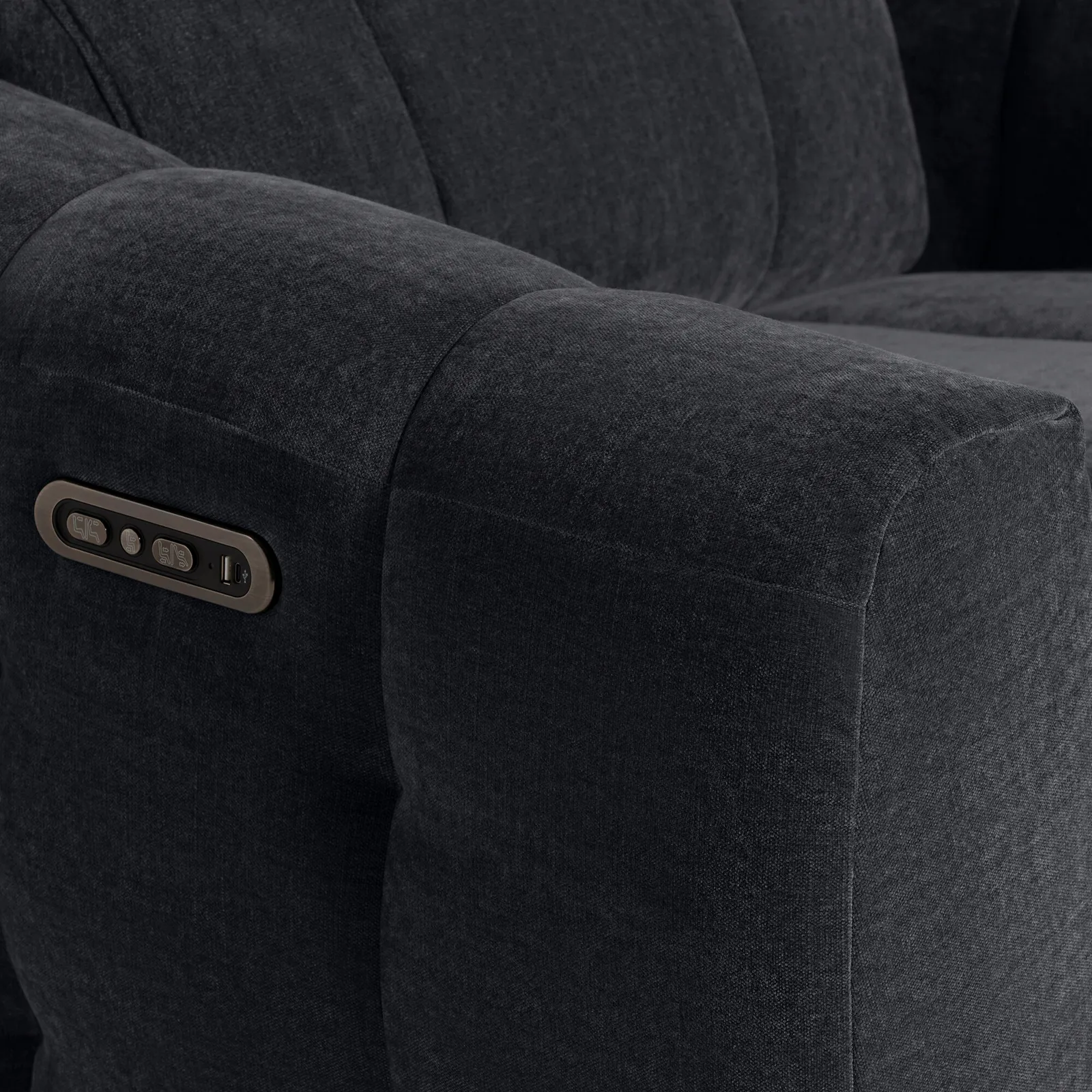 Montgomery Power Recliner Chair & Headrest, Purple Fabric | Barker & Stonehouse 3