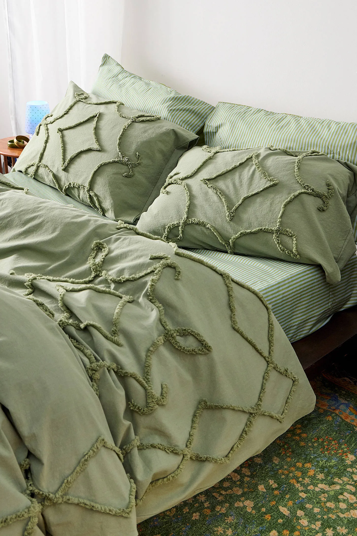 Khaki Acacia Tufted Duvet Set - Khaki 2